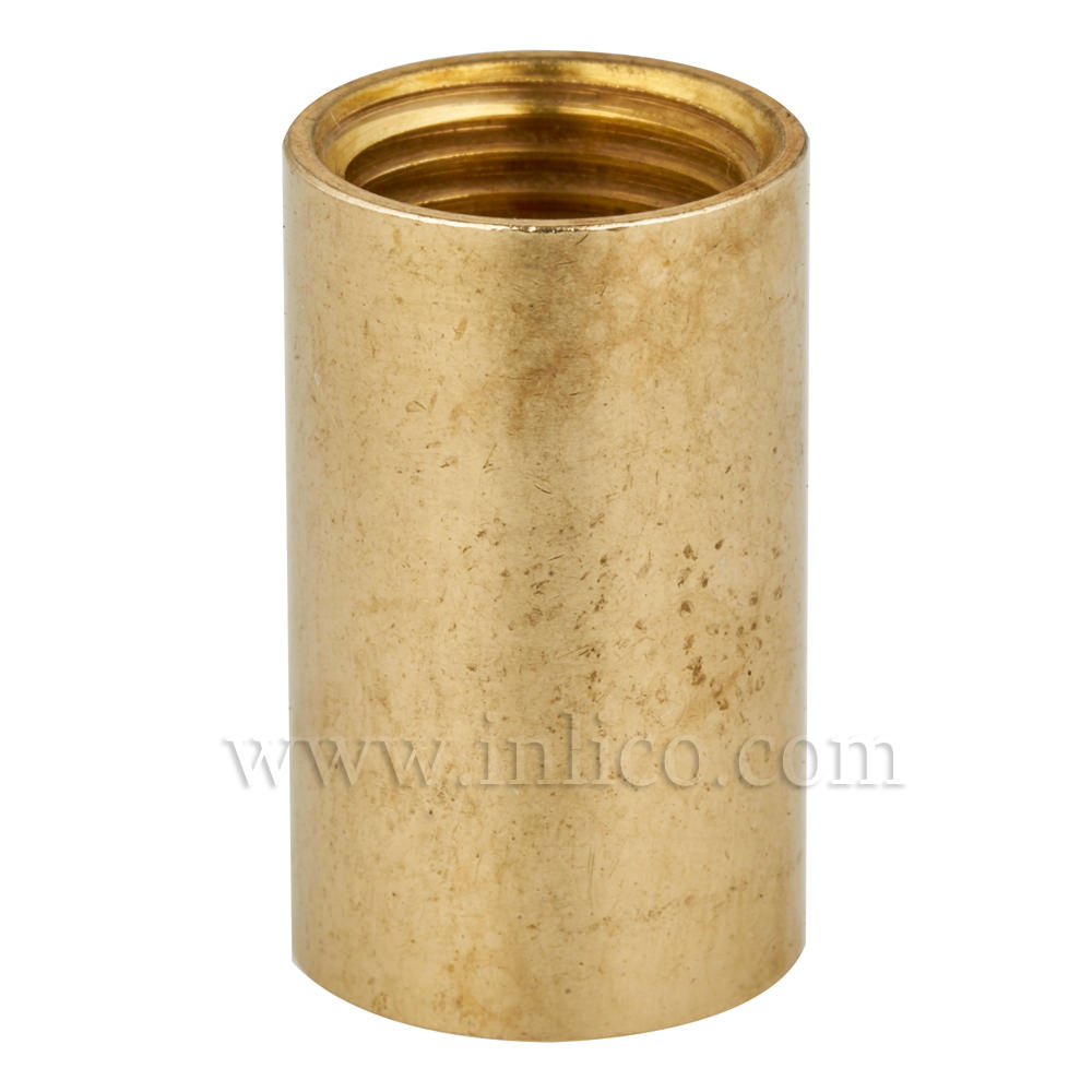 BRASS COUPLER 20MM LONG/12MM DIAMETER M10x1 INTERNAL THREAD