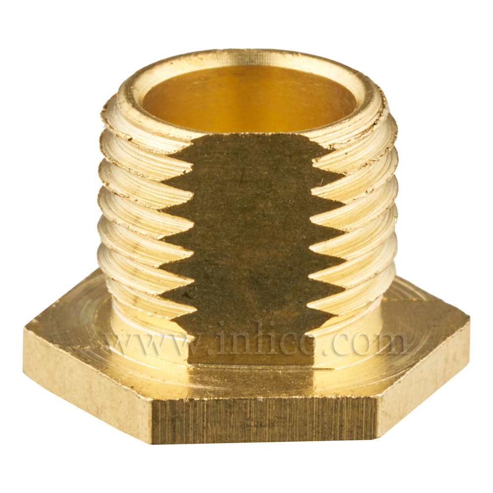 PROFILE BRASS M10 NIPPLE  - 7MM THREAD LENGTH OAL 10MM HEX HEAD