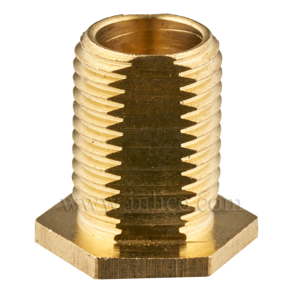 PROFILED BRASS NIPPLE WITH 13MM THREAD LENGTH M10X1 OAL 15MM HEX HEAD