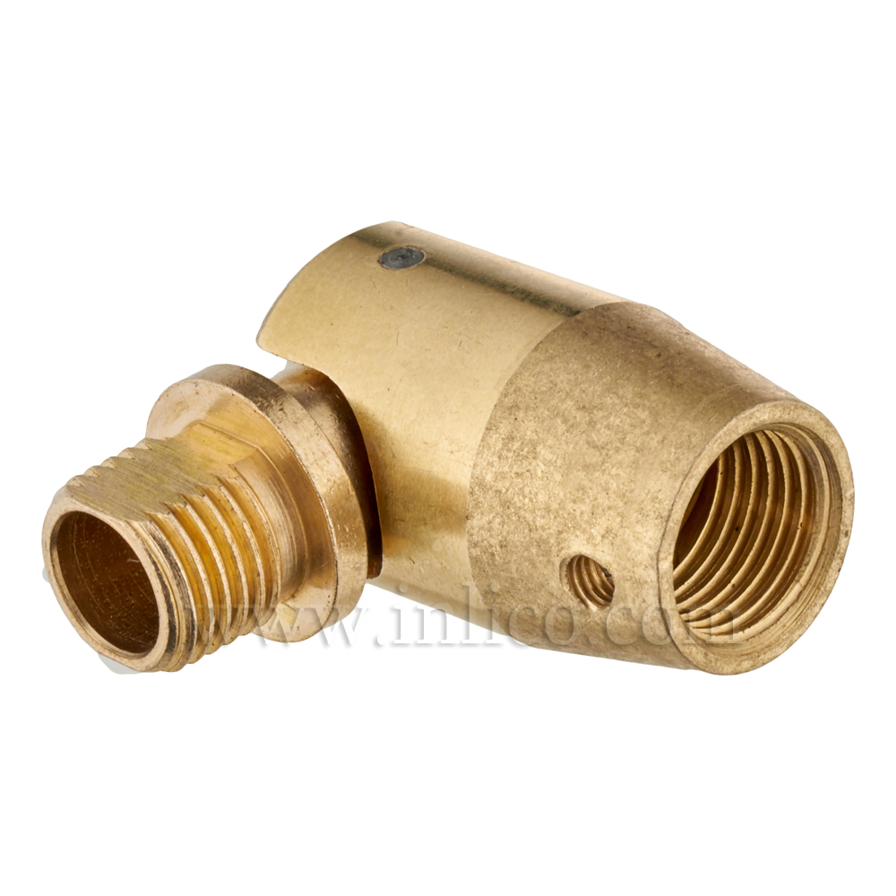 10MM M-F KNUCKLE JOINT SHORT  RAW BRASS OAL 40mm (BARREL) (WITH GRUB SCREW HOLE)