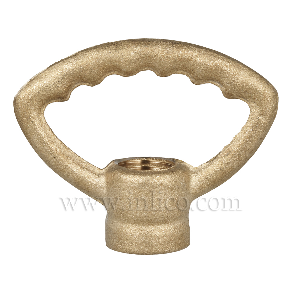 M10x1 FEMALE RAW CAST BRASS RIDGED BALANCING LOOP 
34MM DROPx39MM
