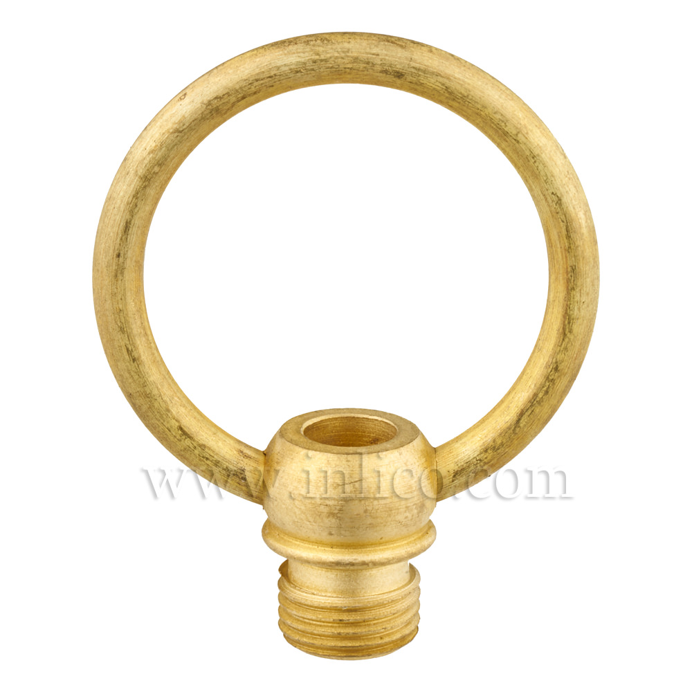 M10X1 MALE RAW BRASS SWING LOOP 44MM DROP X 35MM