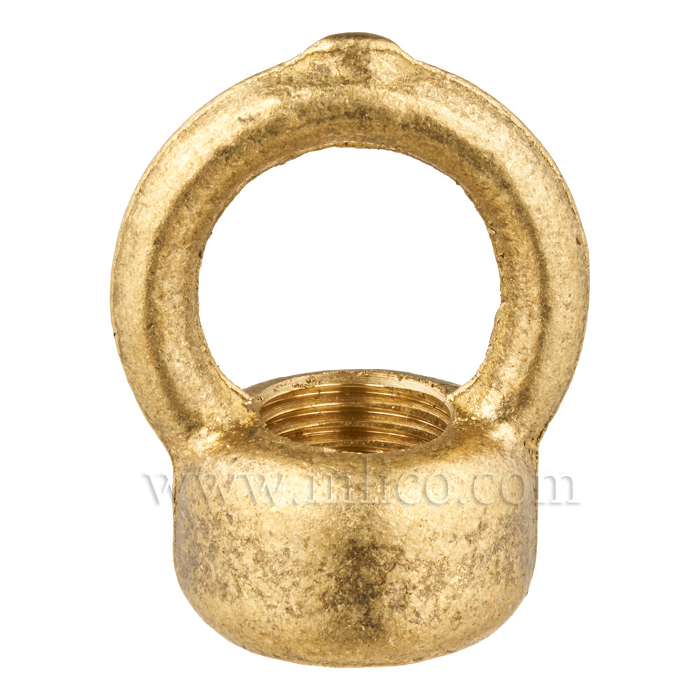 M10X1 FEMALE RAW CAST BRASS SOLID LOOP 30MM DROP X 23MM  bottom ridge