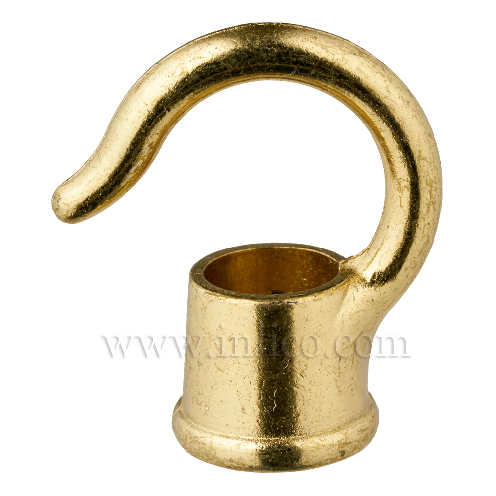 BRASS PLATED & LACQURED M10X1 FEMALE HOOK