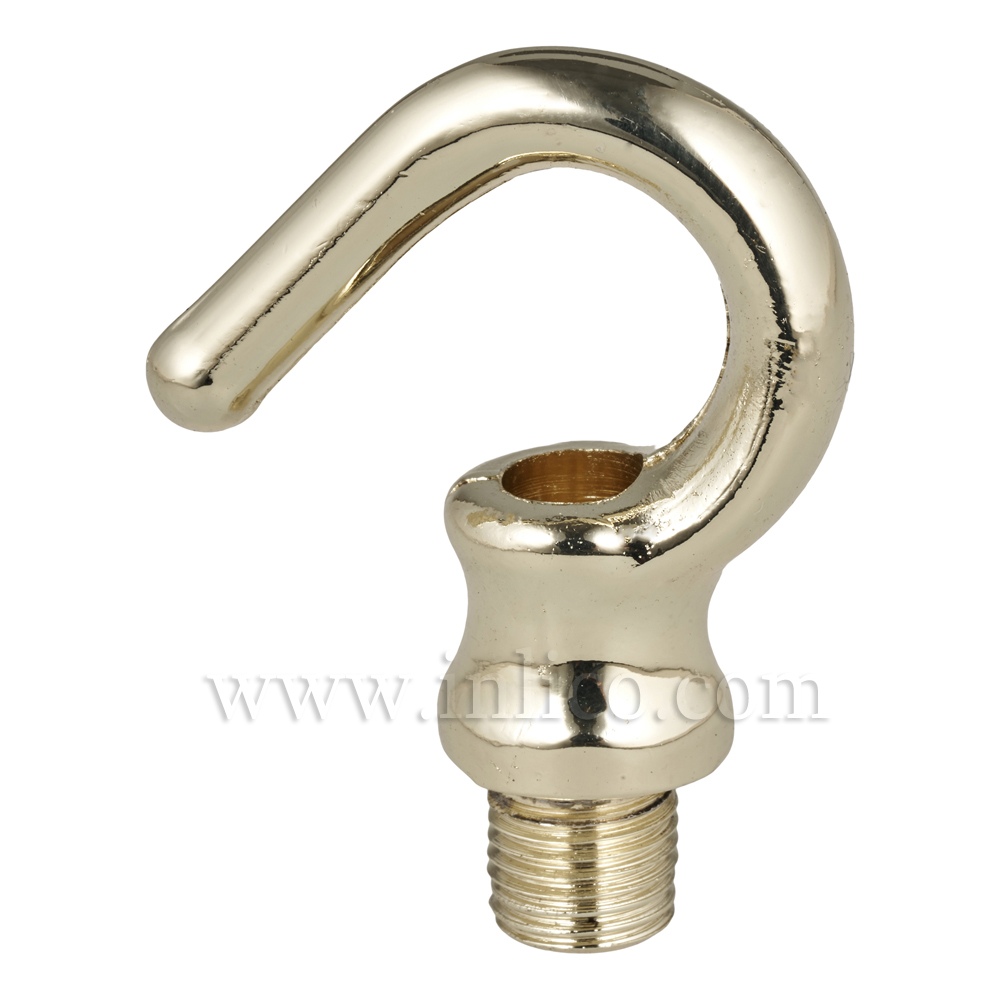 BRASS PLATED RAW BRASS 10MM M10X1 MALE HOOK