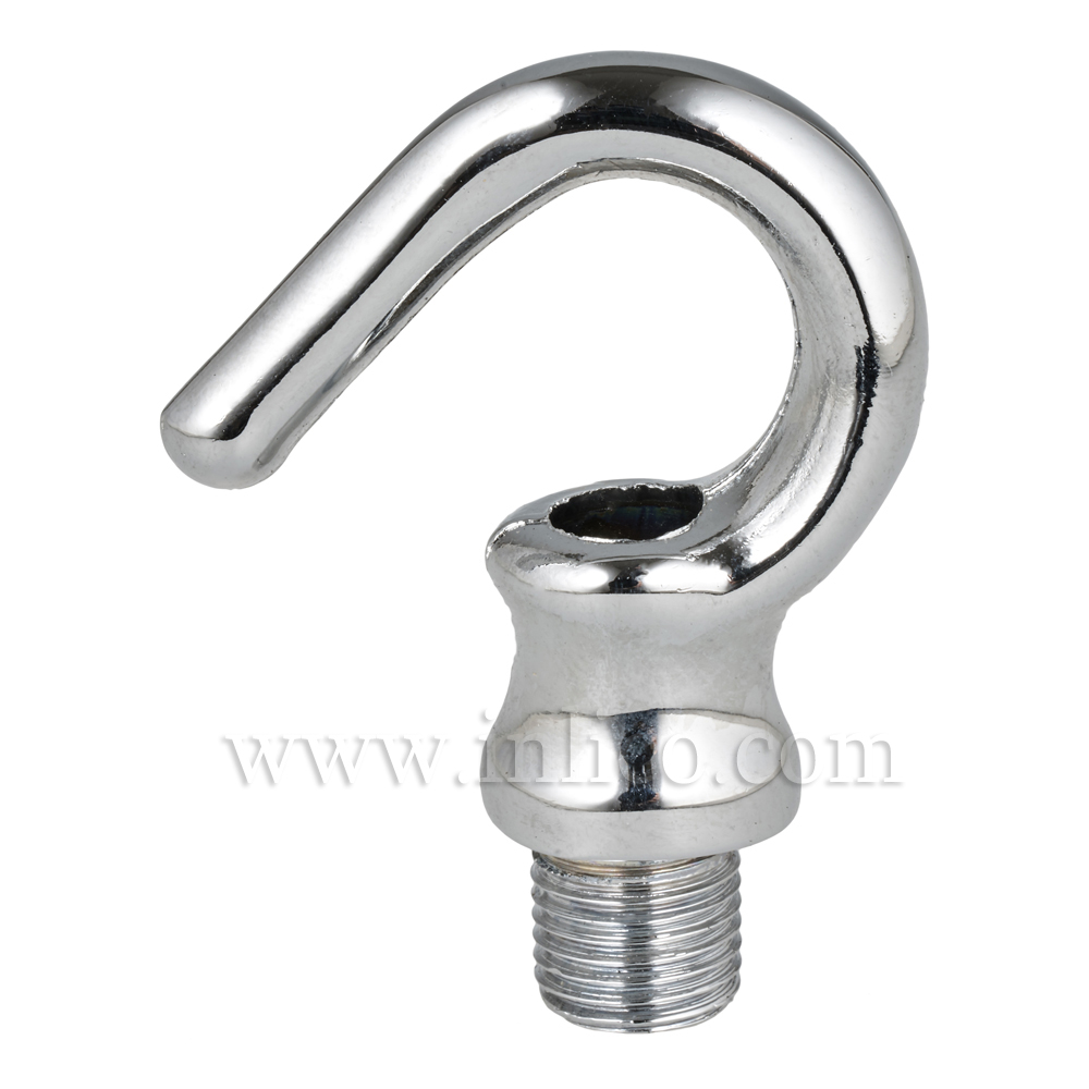 CHROME PLATED RAW BRASS 10MM M10X1 MALE HOOK