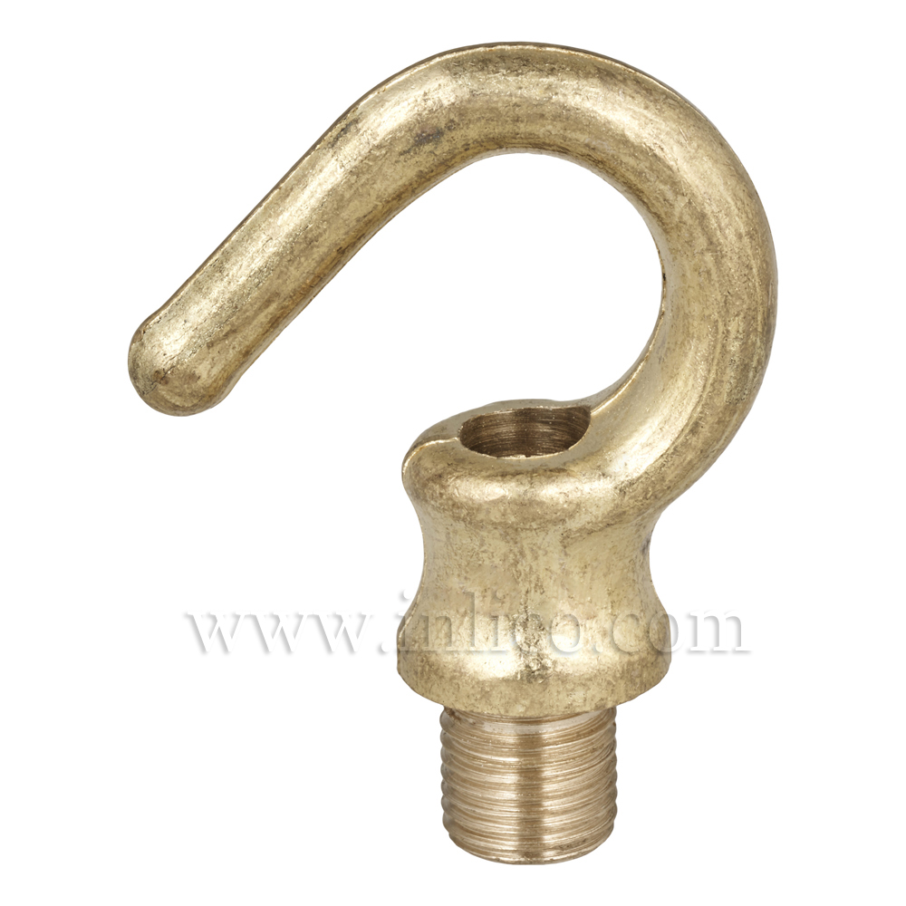 RAW BRASS 10MM M10X1 MALE HOOK