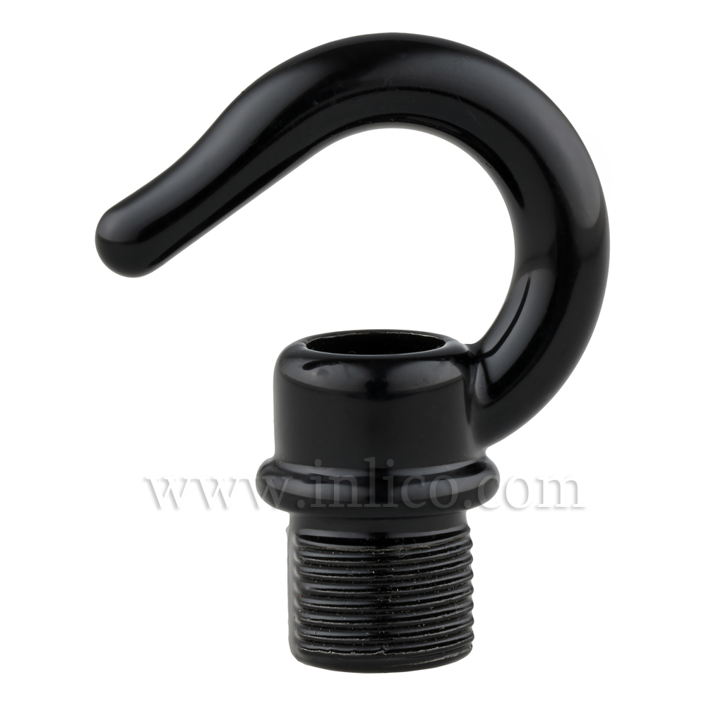 13MM BLACK POWDER COATED STEEL HOOK MALE ENTRY