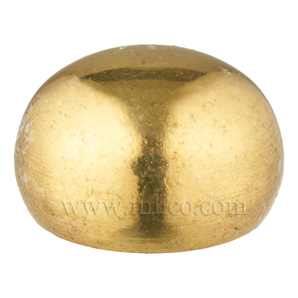 BRASS BUTTON FINIAL POLISHED & LACQUERED M10X1 14MM OD X 8MM HEIGHT