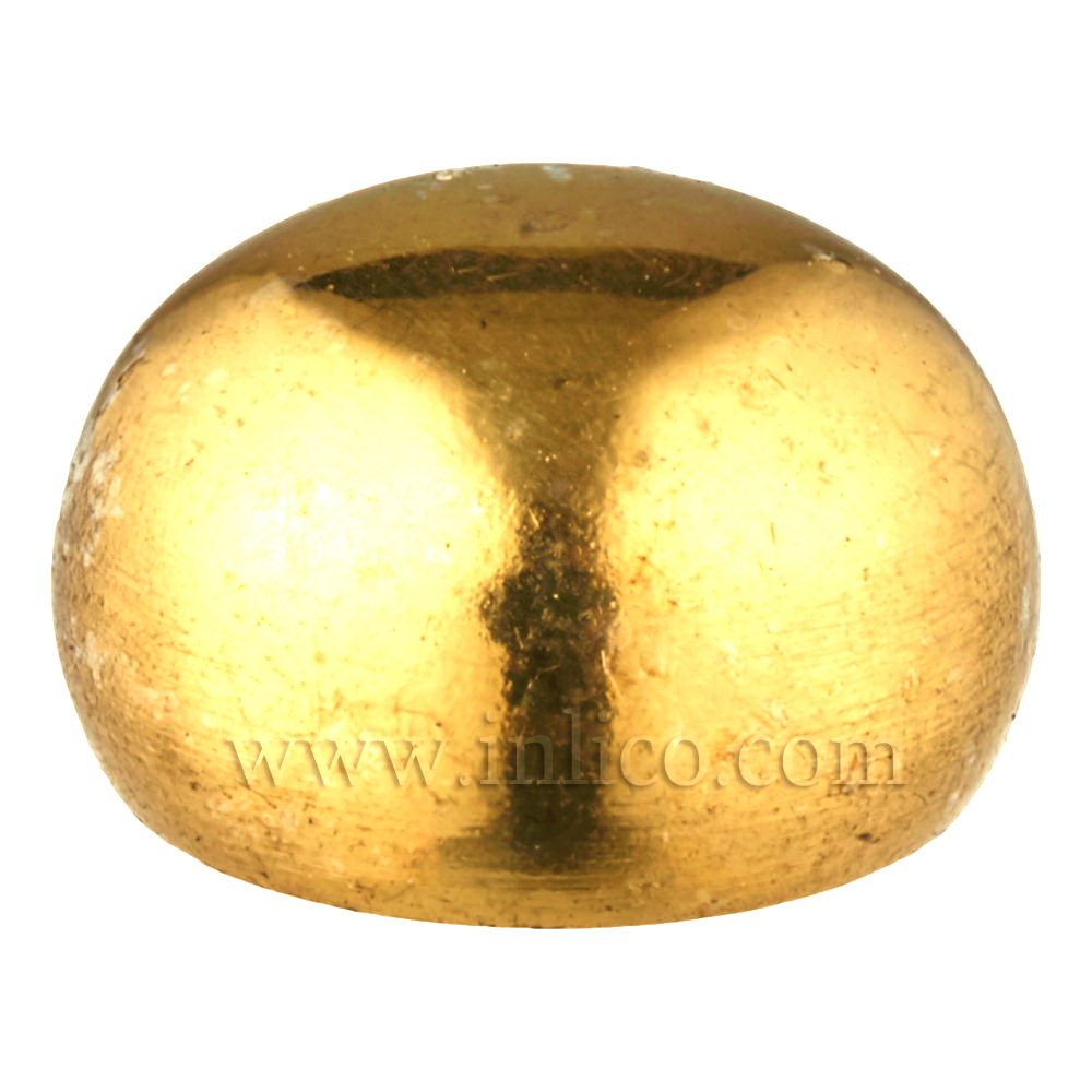 RAW BRASS BUTTON FINIAL M10X1 14MM OD X 8MM HEIGHT