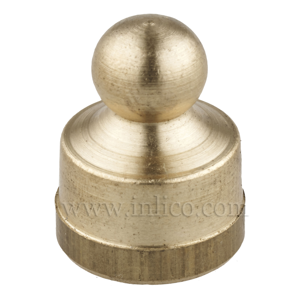 RAW BRASS FINIAL M10X1 14MM OD X 18MM LONG
