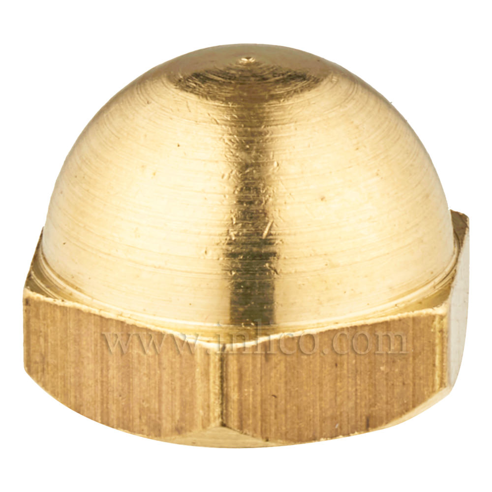 RAW BRASS END KNOB HEX FINIAL M10X1 13MM OD X 10MM HEIGHT