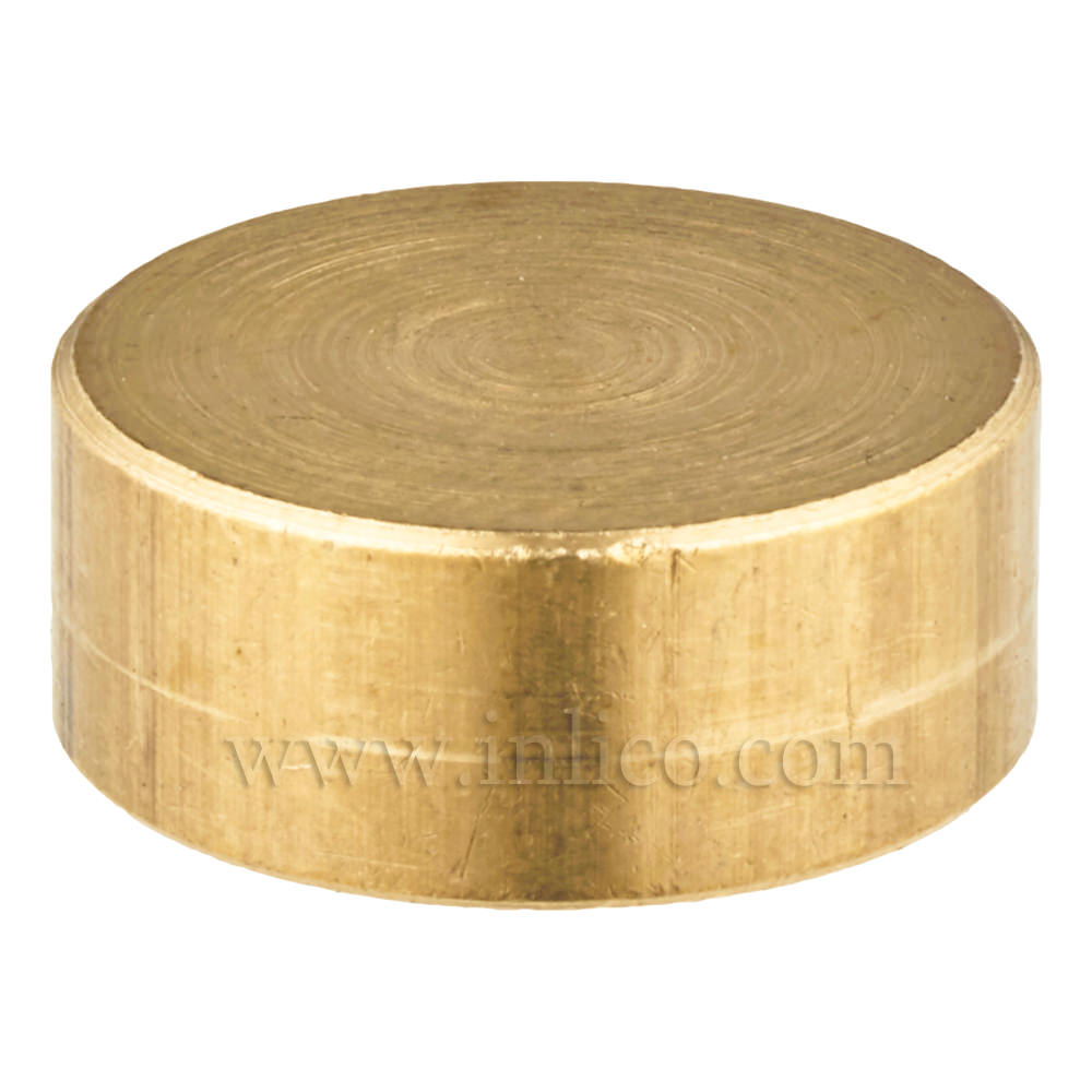 RAW BRASS END KNOB FINIAL M10X1 15MM OD X 6MM HEIGHT