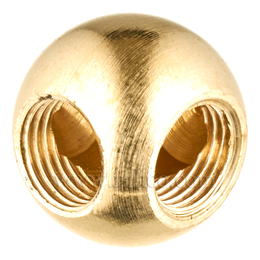 M10X1 TWO WAY 90 DEG HOLE BRASS BALL 20MM OD