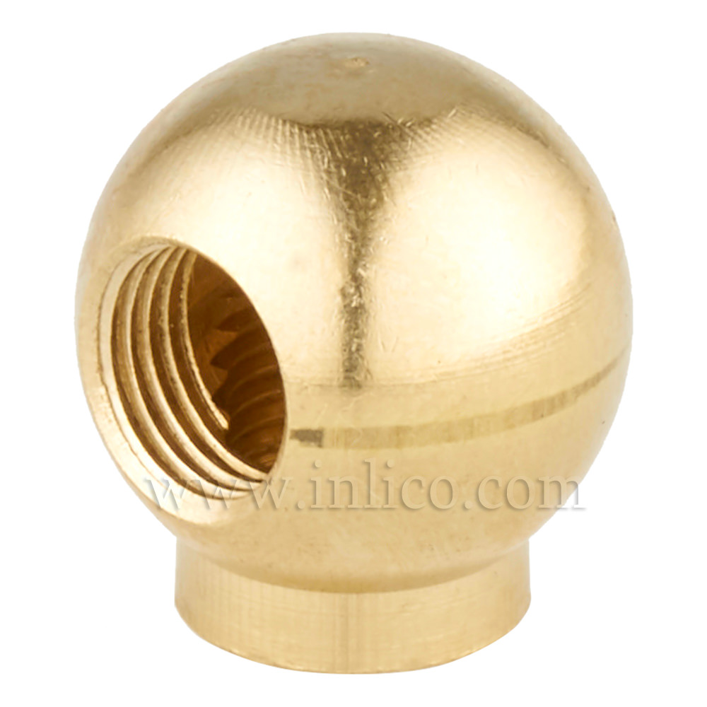 M10X1 TWO WAY 90 DEG HOLE BRASS BALL20MM OD WITH LIP/SHOULDER