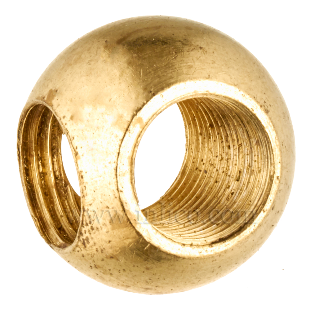 M10X1 3 WAY HOLE BRASS BALL 18MM OD