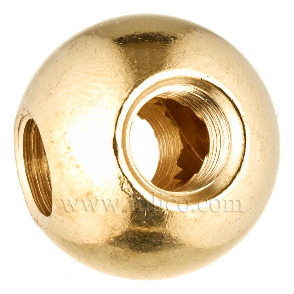 M10X1 3 WAY HOLE BRASS BALL 20MM OD