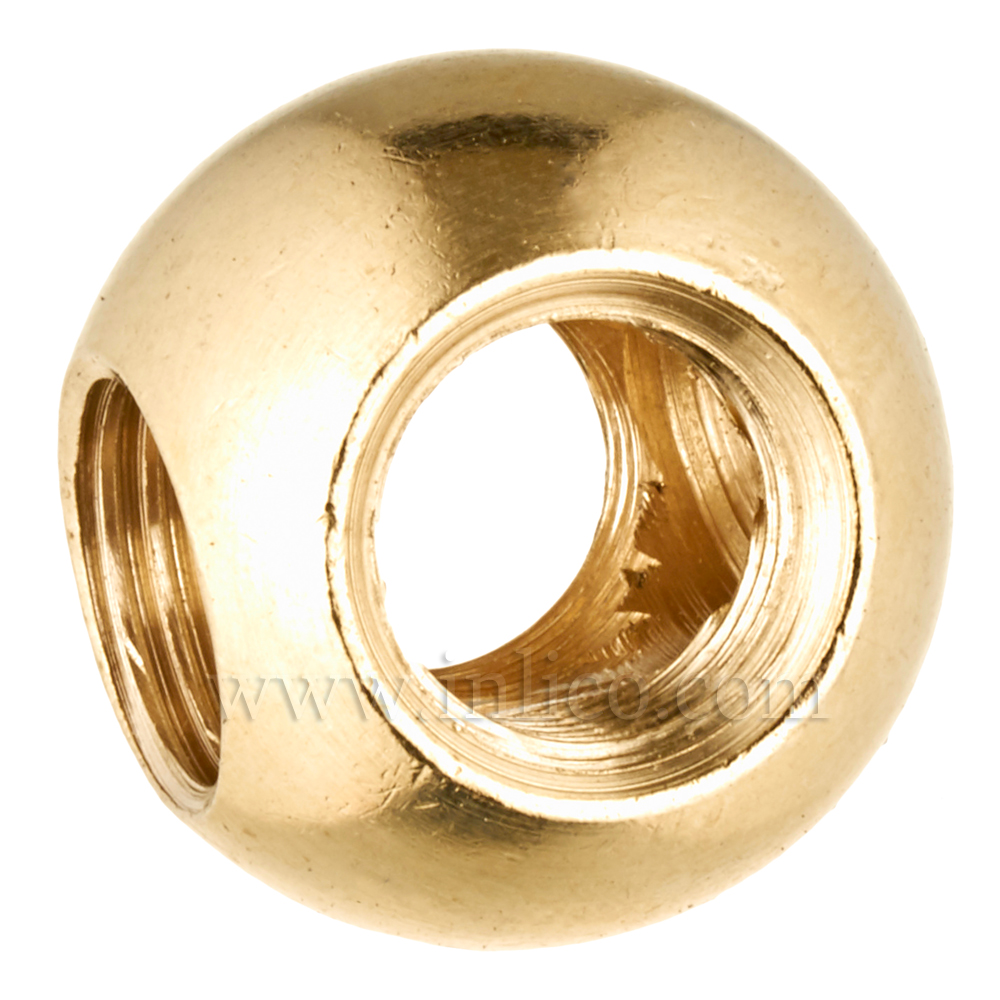 M10X1 3 WAY HOLE BRASS BALL 25MM OD