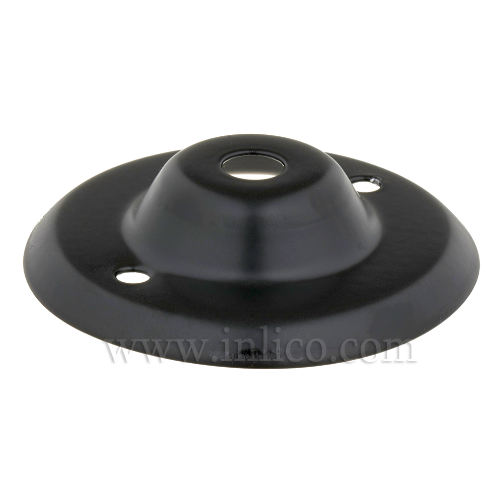 10MM CEILING PLATE BLACK POWDER COATED FINISH WITH 2" BESA FIXING HOLES