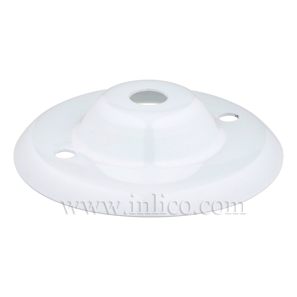 13MM CEILING PLATE WHITE POWDER COATED FINISH WITH 2" BESA FIXING HOLES