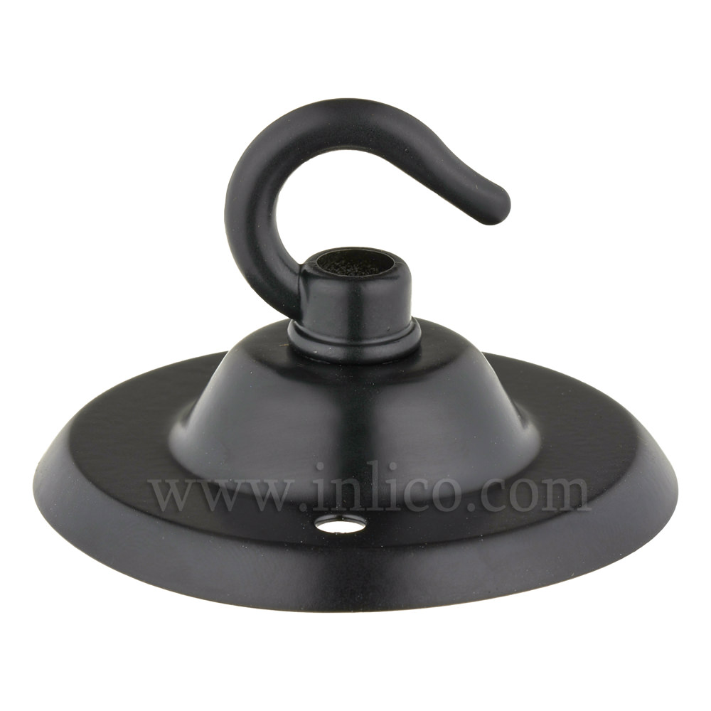 BLACK POWDER COATED CEILING HOOK PLATE- BESA FIXING - OAD74MM