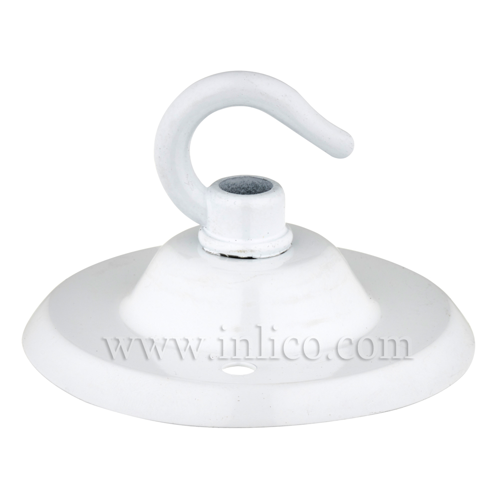 WHITE POWDER COATED CEILING HOOK PLATE- BESA FIXING - OAD74MM