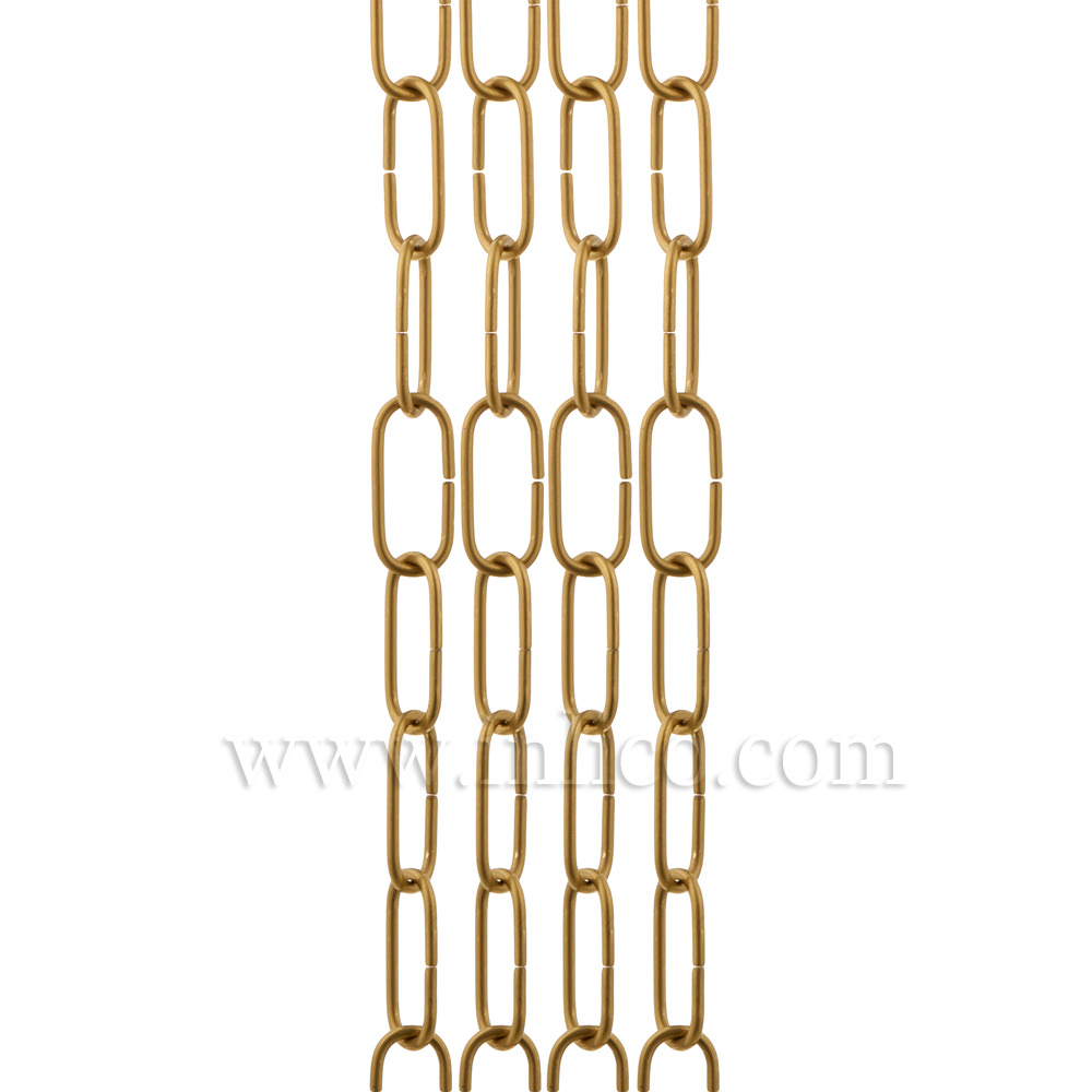 SOLID BRASS SUSPENSION CHAIN 2.9mm WIRE GAUGE 34mm x 12mm LINK (Internal) - supplied in 47cm lengths