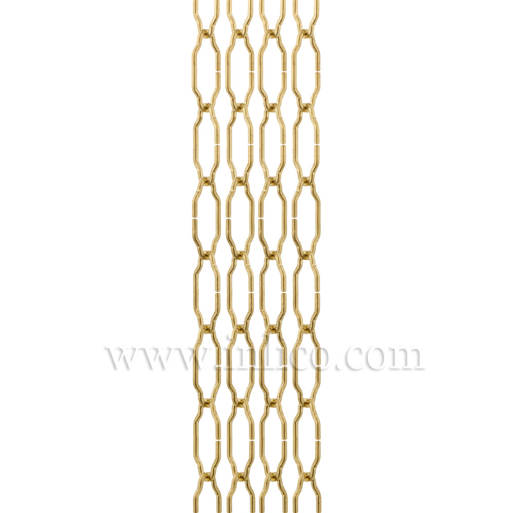 BRASS PLATED GOTHIC CHAIN - MEDIUM 2.6mm WIRE   40mm x 15mm link (internal) - supplied in 55cm lengths