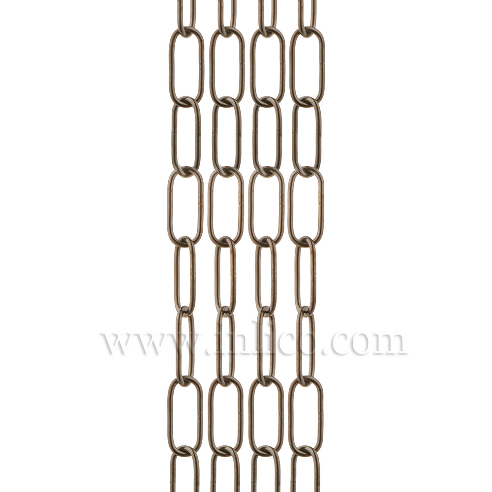 HEAVY DUTY BLACK NICKEL CHAIN 3.6mm WIRE GAUGE 40mm x 14mm LINK (internal) - supplied in 48cm lengths