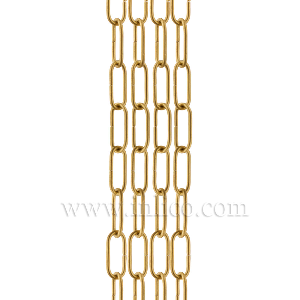 HEAVY DUTY SOLID BRASS CHAIN 4.0mm WIRE GAUGE  40mm x 14mm LINK (internal) - supplied in 49cm lengths