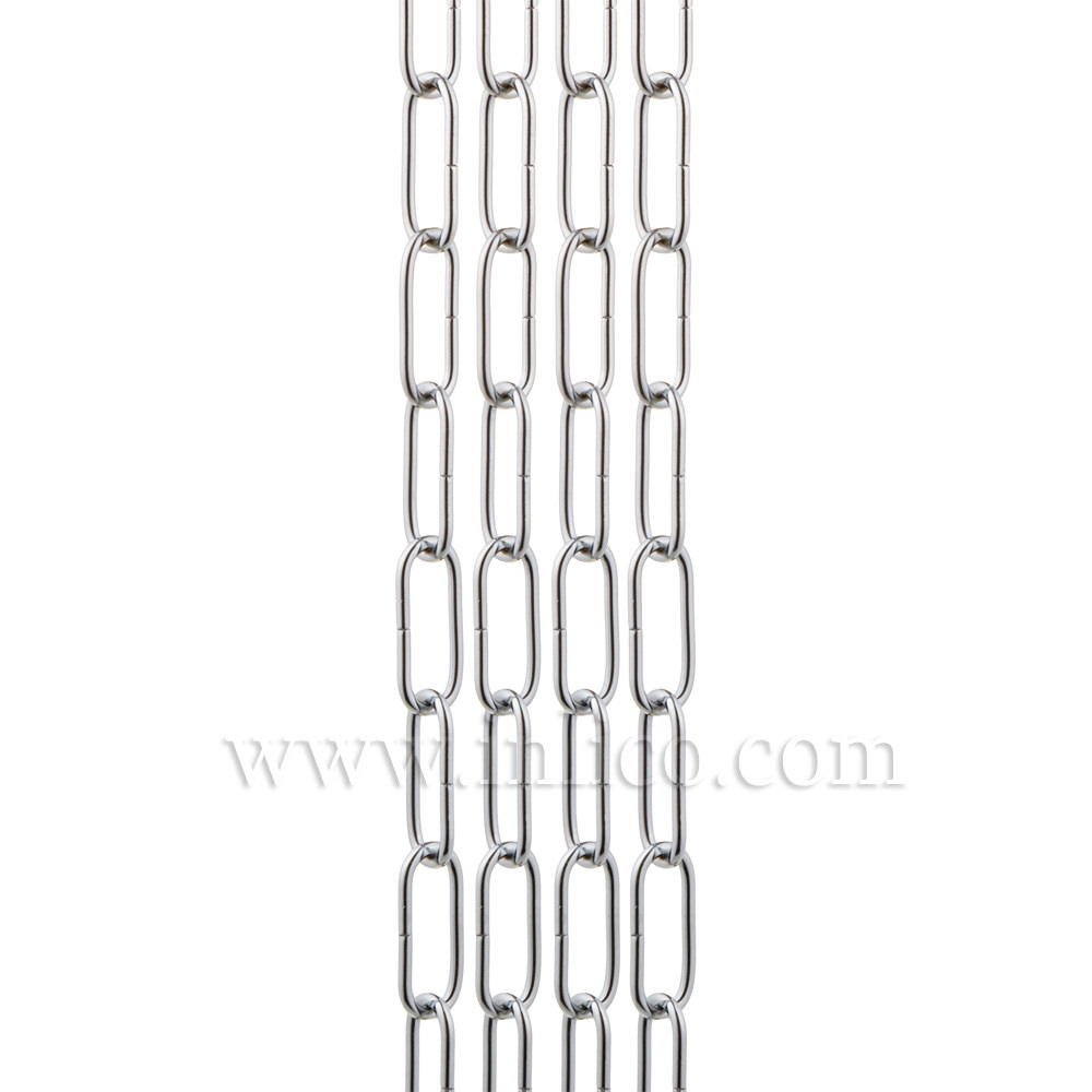 HEAVY DUTY CHROME PLATED CHAIN 3.9mm WIRE GAUGE 39mm x 13mm LINK (internal) , 47.5mm x 20.3mm (external) - supplied in 48cm lengths