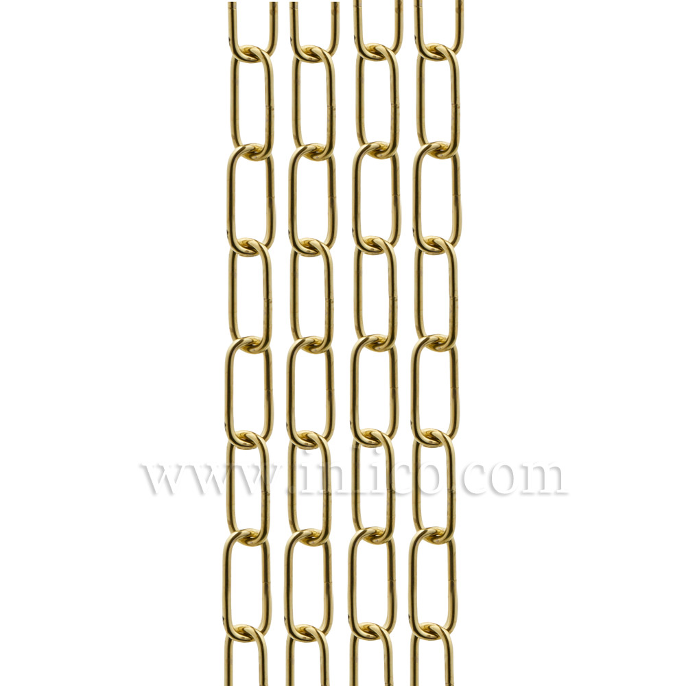 HEAVY DUTY BRASS PLATED CHAIN 3.6mm WIRE GAUGE  39mm x 13mm (internal) - supplied in 47cm lengths