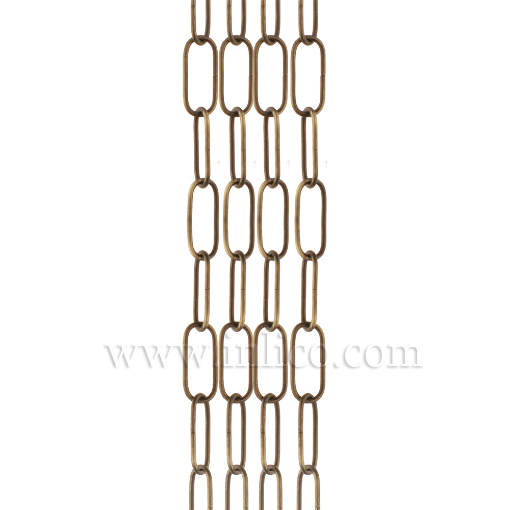 RUSTIC/ANTIQUE SUSPENSION CHAIN 2.9mm WIRE GAUGE 34mm x 12mm LINK (Internal) - supplied in 48cm lengths