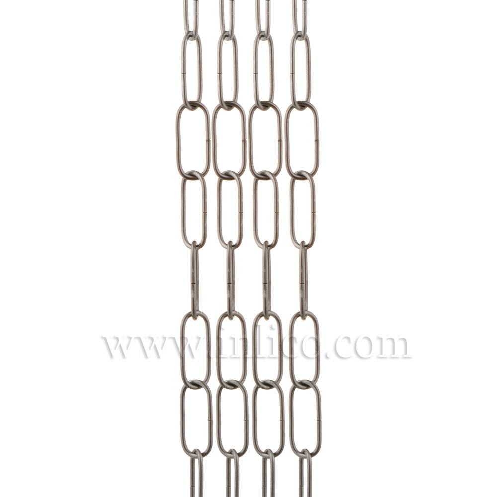 SELF COLOUR SUSPENSION CHAIN 2.8mm WIRE GAUGE 34mm x 12mm LINK (internal) - supplied in 48cm lengths