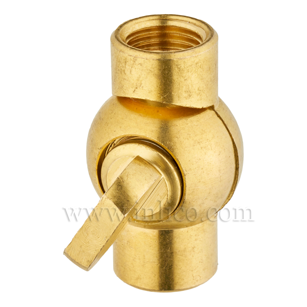 10MM F-F GAS TAP KNUCKLE JOINT RAW BRASS 34mm x 19mm FOR SINGLE CORE CABLE