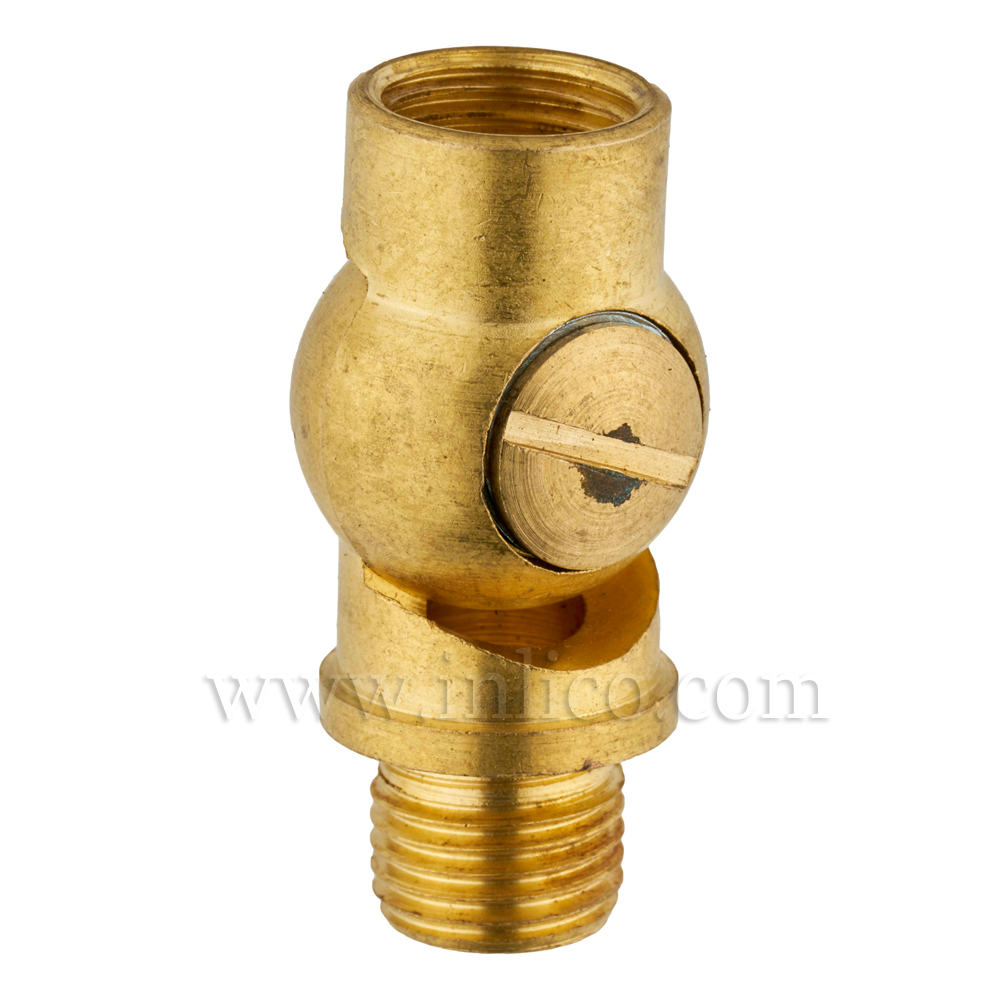 10MM M-F BALL KNUCKLE JOINT RAW BRASS WITH LOCKING SCREW SUITABLE FOR SINGLE CORE CABLE ONLY. 32MM X 16MM
