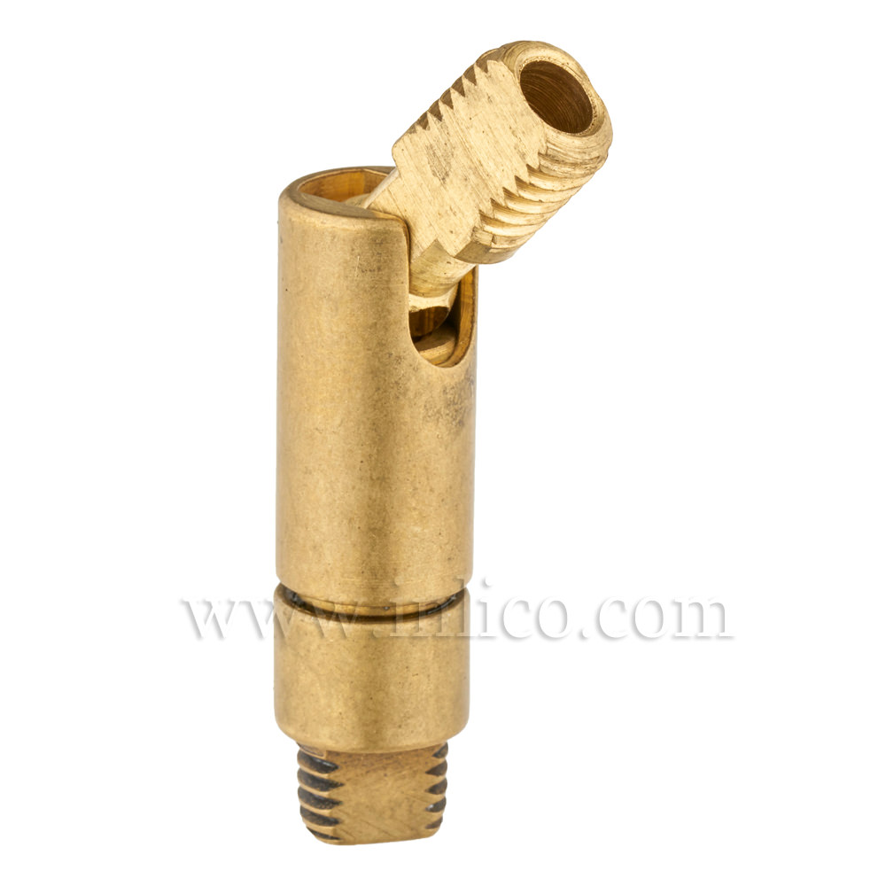 M8 MALE/MALE 90 DEG KNUCKLE JOINT RAW BRASS - OAL 51MM OAD 13MM