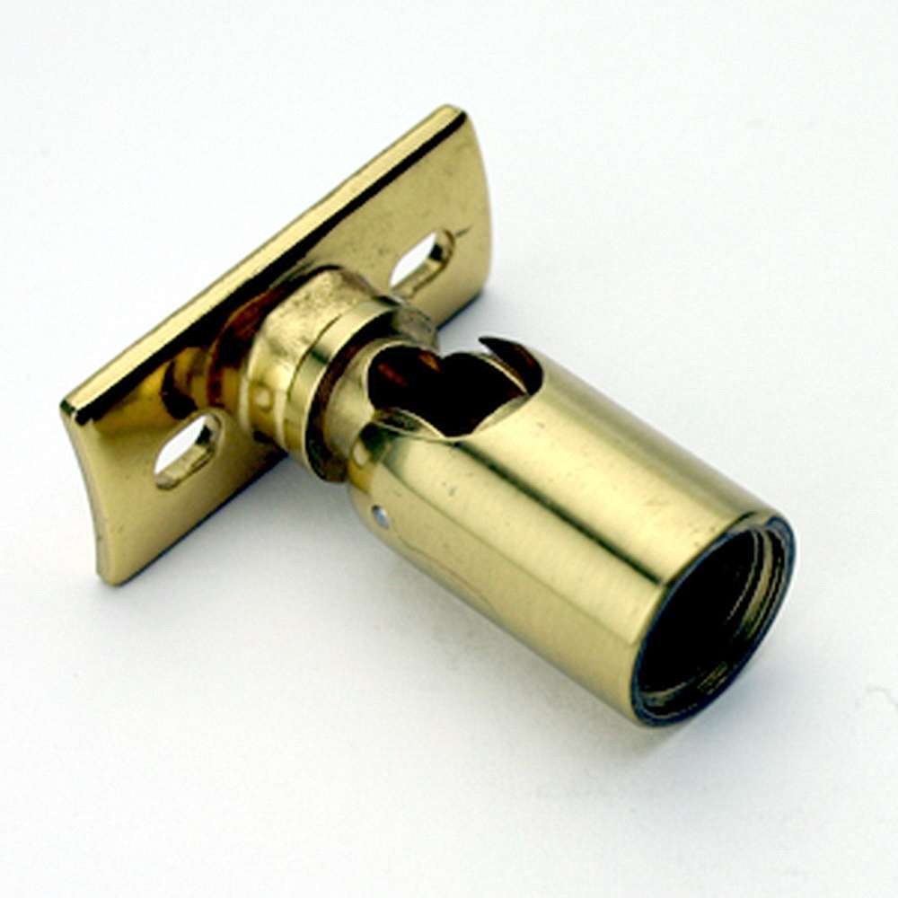 1/2" KNUCKLE JOINT FEM-FIX PLT RAW BRASS 90DEG JOINT BENDS TOWARDS LONG SIDE OF FIXING PLATE (E069/D)