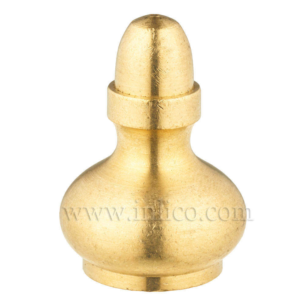 RAW BRASS FINIAL M10x1 25MM O/D x 35MM HEIGHT