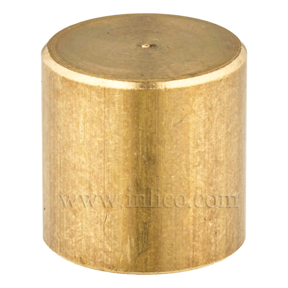 RAW BRASS CYLINDER FINIAL M10x1 13MM O/D x 13MM HEIGHT