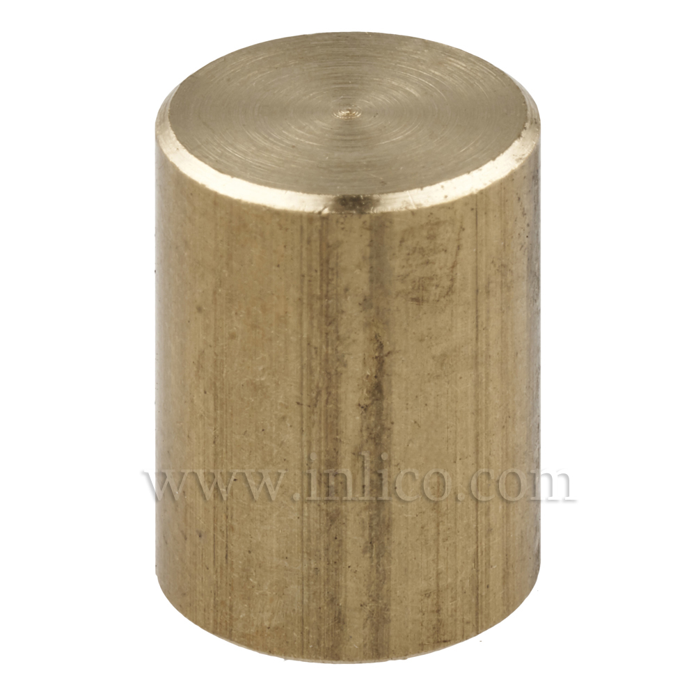 RAW BRASS CYLINDER FINIAL M10x1 13MM O/D x 18MM HEIGHT