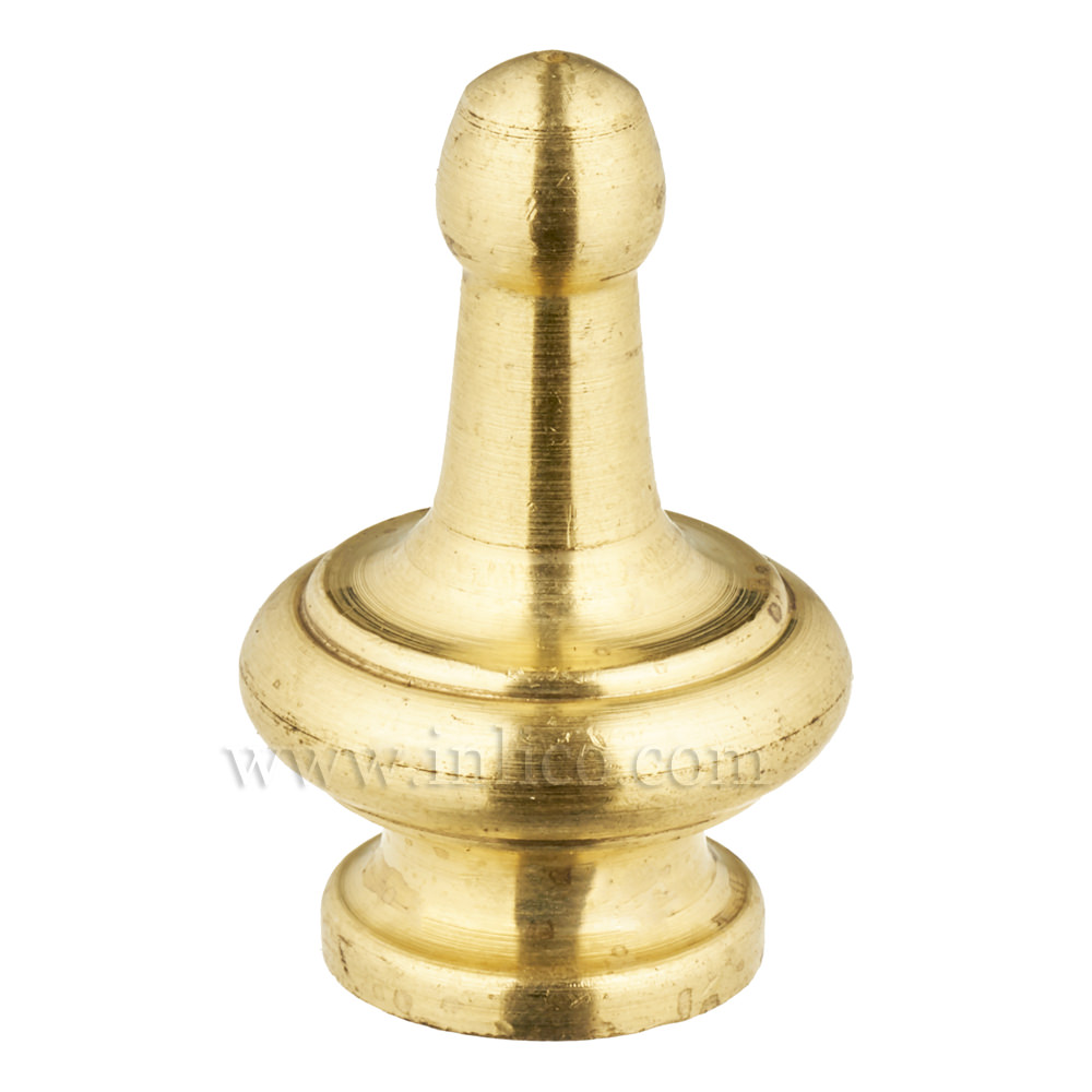 RAW BRASS FINIAL M10x1 25MM O/D x 38MM HEIGHT