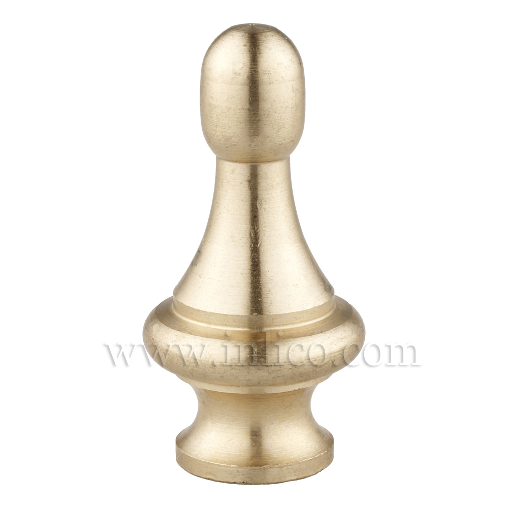 RAW BRASS FINIAL M10x1 28MM O/D x 55MM HEIGHT