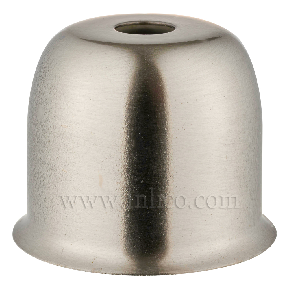 LAMPHOLDER CUP WITH BRUSHED NICKEL FINISH.  STEEL CUP 41X38MM WITH 10.5MM CENTRE HOLE HALF LAMPHOLDER COVER FOR E27/ES LAMPHOLDER