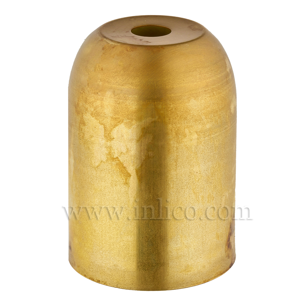 LH COVER RAW BRASS  D41XH60MM 10.5mm CENTRE HOLE FOR E27/ES LAMPHOLDER
