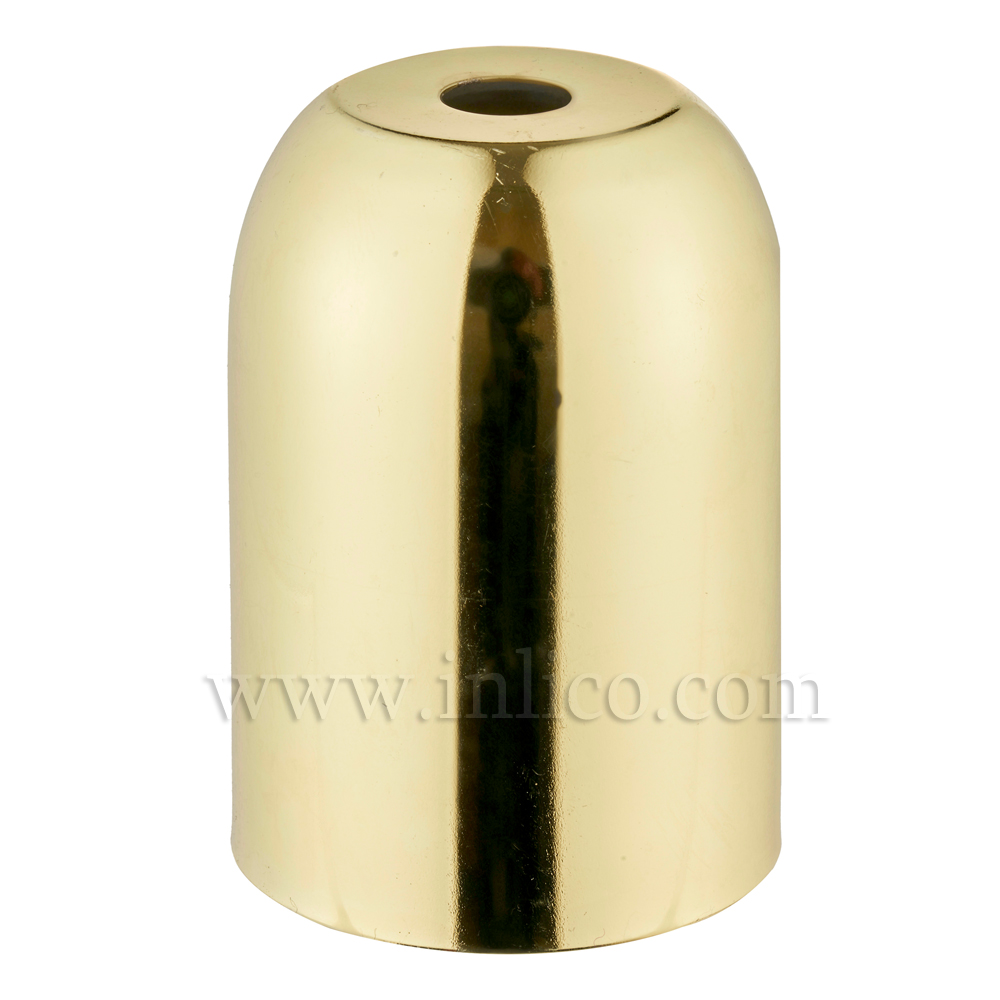 LH COVERS BRASS PLATED & LAQ  RAW STEEL D41XH60MM 10.5MM CENTRE HOLE LAMPHOLDER COVER FOR E27/ES LAMPHOLDER