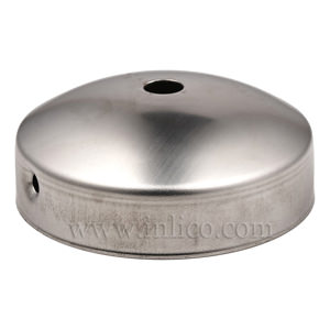 RAW STEEL DOMED CEILING CUP 80mm X 31mm WITH 10.5mm CENTRE HOLE AND M4 SIDE HOLES FOR FIXING BRACKET