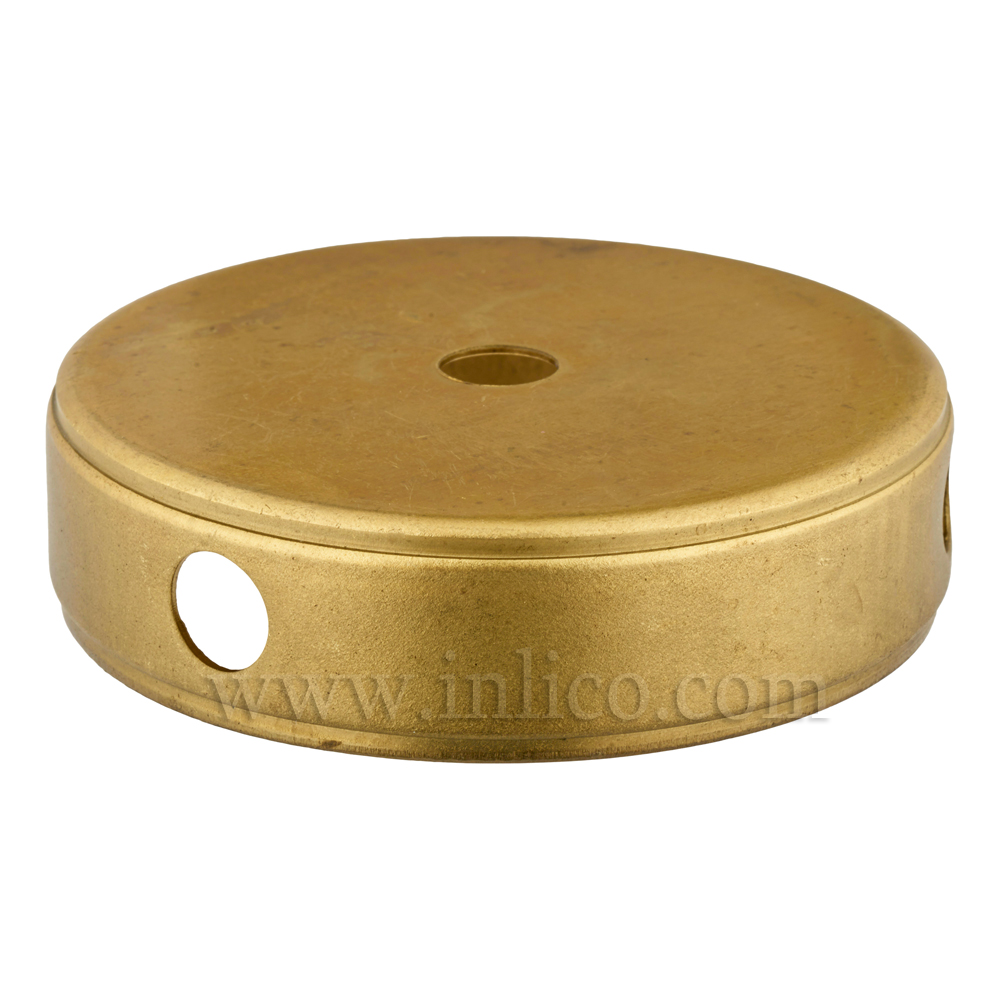 80MM RAW BRASS CENTREBODY - 3 SIDE HOLES 10.5MM CENTRE HOLE