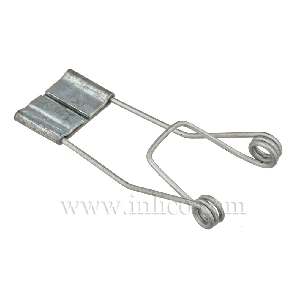 SPRING CLIP 19 X 45 X 3.5MM. HOLE 1MM. WIRE GALVANISED FINISH