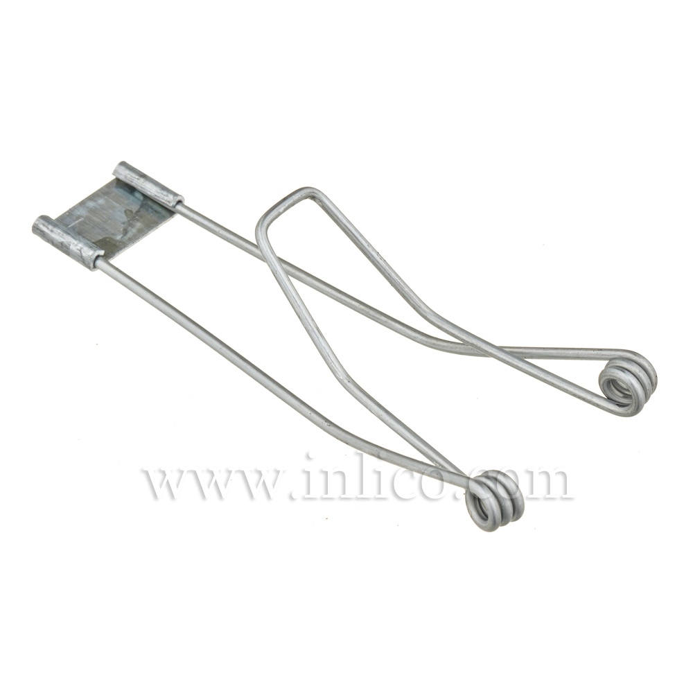 SPRING CLIP 49 X 87 X 3.5MM. HOLE 1.5MM. WIRE GALVANISED FINISH